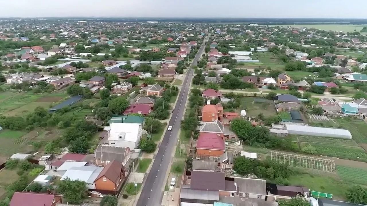 Станица в Карасунском округе Краснодара, вид с воздуха